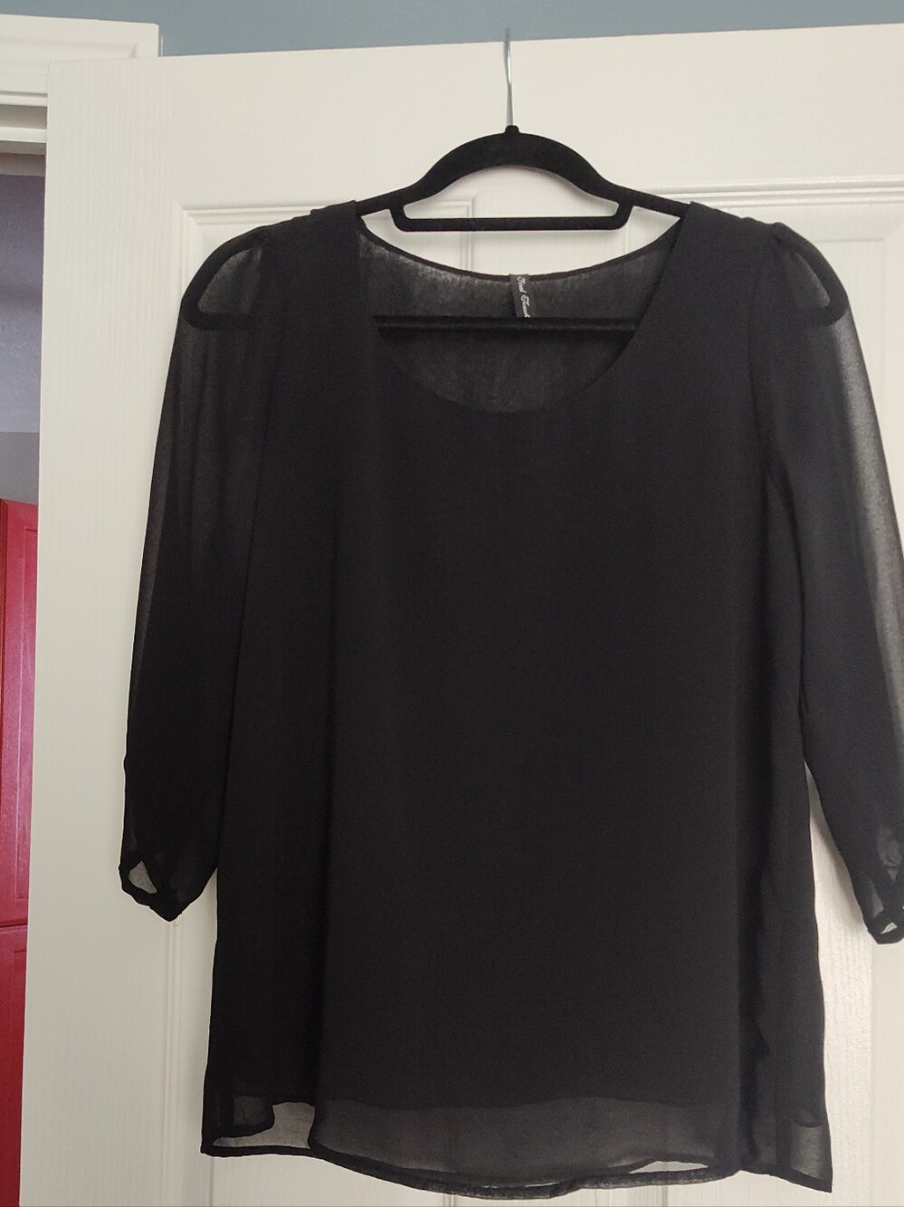Final Touch Black Sheer Blouse
